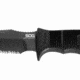 SOG SEAL Team Elite 12.3 inch Fixed Blade Knife, Partially Serrated Edge, Clip Point, AUS-8, Hardcased Black TiNi Blade, Black Handle, Ballistic Nylon Sheath, SE37-N