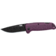 SOG Specialty Knives &amp; Tools Adventurer LB Folding Knife, 3.5in, CRYO 5CR15MOV, Drop Point Blade, GRN Dusk Purple/Black Handle, SOG13110457