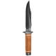USED, SOG Specialty Knives &amp; Tools Super SOG Bowie Fixed Blade Knife, 7.5in, AUS-8 Blade, Clip Point, Brown, Leather Washers Handle, Black, SOG-SB1T-L
