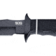 SOG Specialty Knives &amp; Tools Tech Bowie Fixed Blade Knife, 6.4in, AUS-8 Blade, Clip Point, Black, Kraton Handle, Black, SOG-S10B-K
