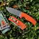 SOG Specialty Knives &amp; Tools TELLUS FX Knife, 4.2in, CRYO 440C Stainless Steel, Full Tang, Fixed Blade, Glass-Reinforced Nylon Handle, Blaze, 17-06-03-43