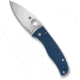 Spyderco Bodacious Folding Knife, 3.63 in, CPM SPY27, Drop Point, Satin Finish, Silver, G10, Blue Handle, C263GPCBL