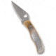 Spyderco Bug Folding Knife, 1.26in, 12C27, Wharncliffe Blade, Nickel/Abalone, Silver Handle, C133AP
