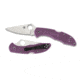 Spyderco Delica4 Lightweight Purple FRN Handle, Flat Ground FE Blade Fold Knife C11FPPR