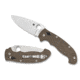 Spyderco Manix 2 Xl Folding Knife, 3.85in, CPM CRU-WEAR Steel, Leaf Blade, Canvas Micarta, Brown Handle, C95MPCW2