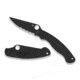 Spyderco Military 2 Folding Knife by Sal Glesser, 4in, CPM S30V Steel, DLC Partially Serrated Clip Point Blade, G-10, Black Handle, C36GPSBK2