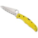 Spyderco Pacific Salt 2 Folding Knife, 3.78in, H1 Steel, Drop Point Blade, Fully Serrated, Yellow FRN Handle, C91SYL2