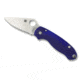 Spyderco Para 3 Folding Knife, Plain Edge, Satin Finish, Dark Blue Handle, C223GPDBL