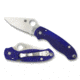 Spyderco Para 3 Folding Knife, Plain Edge, Satin Finish, Dark Blue Handle, C223GPDBL