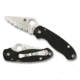 Spyderco Para 3 Folding Knife, Serrated Blade, Satin Finish, Black Handle, C223GS