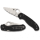 Spyderco Para 3 Lightweight Folding Knife, 2.93in, CTS BD1N, Serrated Leaf Blade, Black FRN Handle, C223SBK
