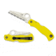 Spyderco Saver Salt Yellow FRN Handle, H-1 Serrated Blade Fold Knife C118SYL