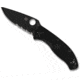 Spyderco Tenacious FRN Folding Knife, 3.39in, 8Cr13MoV, FRN, Partially Serrated, Black, C122PSBBK