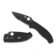 Spyderco Tenacious Folding Knife, 3.39 in, 8Cr13MoV, Black Partially Serrated Leaf Blade, G-10, Black Handle, C122GBBKPS