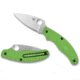 Spyderco UK Penknife Salt Folding Knives, 3in, LC200N, Plain Blade, Green FRN Handle, C94PGR