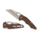 Spyderco YoJumbo Folding Knife, 3.98in, CPM 15V, Wharncliffe, G-10, Satin, Brown Handle, 716104018178