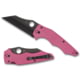 Spyderco YoJumbo Folding Knife, 3.98in, CPM S30V, Black DLC, Wharncliffe, G-10, Pink Handle, 716104018543
