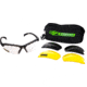 SSP Eyewear Denial Bifocal Shooting Glasses w/ 2.25 Magnification Kit, Black Frame, Amber, Clear And Smoked Lenses, DENIAL 225 KIT