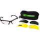 SSP Eyewear Denial Bifocal Shooting Glasses w/ 2.25 Magnification Kit, Black Frame, Amber, Clear And Smoked Lenses, DENIAL 225 KIT
