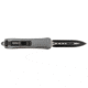 Steel River Knives Spartan OTF Automatic Folding Knife, 3.50, 440C SS, Dagger Plain Blade, Black/Silver, Gray w/ Carbon Fiber Inlay Handle, A163GD