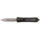 Steel River Knives Spartan OTF Automatic Folding Knife, 3.50, 440C SS, Dagger Plain Damascus Blade, Black w/ Carbon Fiber Inlay Handle, A163BDD