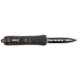 Steel River Knives Spartan Mini OTF Automatic Folding Knife, 2.70in, 440C SS, Dagger Plain Blade, Black/Silver, Black w/ Carbon Fiber Inlay Handle,