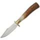 Steel Stag Mini Hunter Stag Knife, 5 1/2in Overall, 2 1/4in SS Drop Point, Stag Bone Handles With Brass Guard, Brown Leather Sheath, SS7023