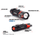 STKR Concepts BAMFF 8.0- 800 Lumens Rechargeable Dual LED Flashlight, Black/ Red, 00341