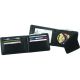 Strong Leather Horizontal Hidden Badge Wallet, Black - 78500-0572