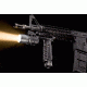 SureFire M900A Picatinny Rail Vertical Foregrip Weapon Light - A.R.M.S. Throw-Lever Mount - shown mounted and lit
