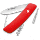 Swiza D01 Swiss Pocket Knife Red Folding Knife,2.875in,440 Stainless Steel,Standard Edge,Red Synthetic Handle SZA1000