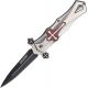 Tac Force Celtic Cross Linerlock Red Fold Knife, Red handle TF817RD