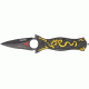 Tac Force Dragon Linerlock Fold Knife, black coated HC SS dagger style blade, Gold dragon cutout TF707GD