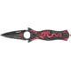 Tac Force Dragon Linerlock Fold Knife, black coated HC SS dagger style blade, Red dragon cutout TF707RD