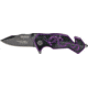Tac Force Dragon Strike A/O Fold Knife, black coated HC steel blade, Purple anodized Alum. handle TF686BP