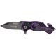 Tac Force Dragon Strike A/O Fold Knife, black coated HC steel blade, Purple anodized Alum. handle TF686BP