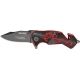 Tac Force Dragon Strike A/O Fold Knife, black coated HC steel blade, Red anodized Alum. handle TF686BR