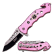 TAC Force Folding Blade, 3.25in, Stainless Steel Blade, Pink Aluminum Handle TF-498PEM