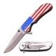 TAC Force Folding Blade, 3.5in, Stainless Steel Blade, Aluminum With America Flag On Handle TF-902SF
