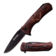 TAC Force Folding Blade, 3.5in, Stainless Steel Blade, Brown Pakka Wood Handl Eagle Etch On Handle TF-939EA