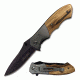 TAC Force Folding Blade, 3in, Stainless Steel Blade, Lw Pakkawood Overlay Handle TF-468LW