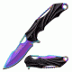 TAC Force Folding Blade, 4in, Stainless Steel Blade, Black Aluminum Handle TF-858RB