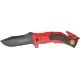 Tac Force Rescue Lock A/O Fold Knife 4.50in., PS black SS A/O blade, Red Alum. handles w/ black trim etched TF688FD