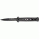 Tac Force Stiletto A/O Fold Knife, black SS A/O stilettoblade, Black Alum. handles w/ machined hole CO TF698BK