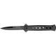 Tac Force Stiletto A/O Fold Knife, black SS A/O stilettoblade, Black Alum. handles w/ machined hole CO TF698BK