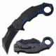 TAC Force TF-1001BL Spring Assisted Knife, 3in, 3CR13 Stainless Steel, Karambit, Black Blade, Aluminum Handle, Blue, TF-1001BL
