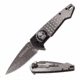TAC Force TF-951GY Spring Assisted Knife, 3.25in, 3CR13 Stainless Steel, Drop Point, Gray Blade, Stainless Steel Handle, Gray, TF-951GY