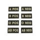 Tactical Assault Gear IR Blood Type Patch B Negative Black 956165