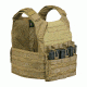 Vanguard Plate Carrier Set w/ Standard Cummerbund, Coyote Tan, Large