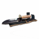 Teknetics DIGGER Digging Knife, Sheath &amp; Patch, 7.5in Blade Length, Brown Rubber Handle, Black Blade, DIGGER